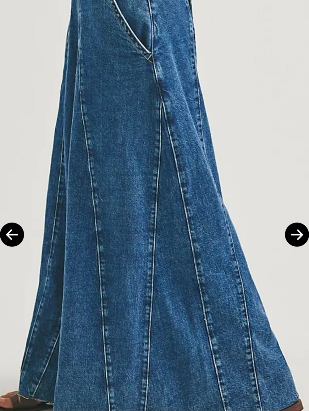 We The Free Halter Denim Wide-Leg Overalls in Blue - Picture 4 of 10